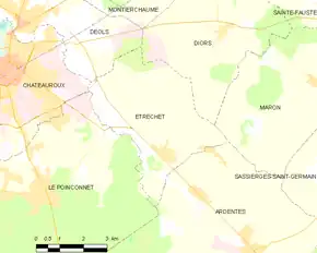 Poziția localității Étrechet
