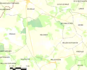 Poziția localității Heugnes