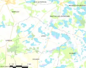 Poziția localității Lingé