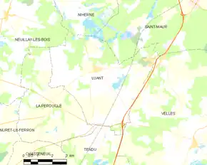 Poziția localității Luant