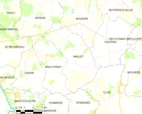 Poziția localității Maillet