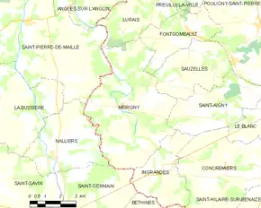 Poziția localității Mérigny