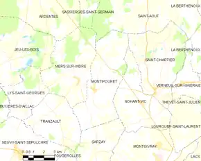 Poziția localității Montipouret