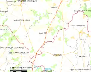 Poziția localității Mouhet