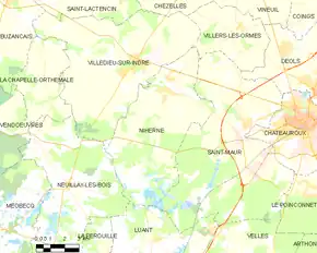 Poziția localității Niherne