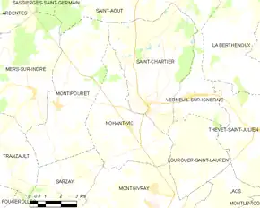 Poziția localității Nohant-Vic