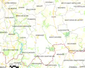 Poziția localității Orsennes