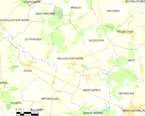 Poziția localității Palluau-sur-Indre