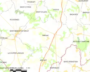 Poziția localității Parnac