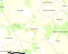 Poziția localității Pellevoisin