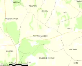 Poziția localității Rouvres-les-Bois