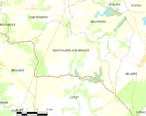 Poziția localității Saint-Hilaire-sur-Benaize