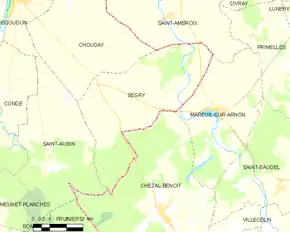 Poziția localității Ségry