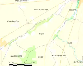 Poziția localității Thizay