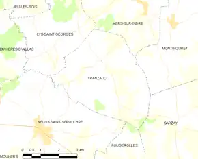 Poziția localității Tranzault