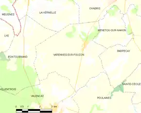 Poziția localității Varennes-sur-Fouzon