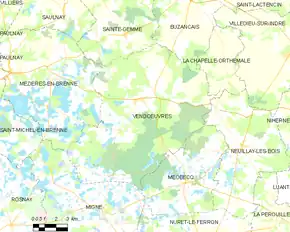 Poziția localității Vendœuvres