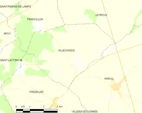 Poziția localității Villegongis