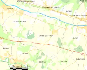 Poziția localității Athée-sur-Cher