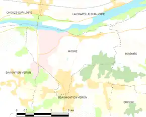 Poziția localității Avoine