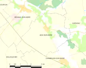 Poziția localității Azay-sur-Indre