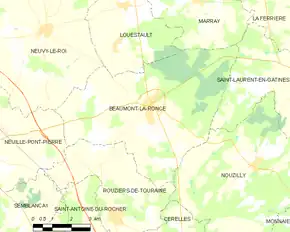 Poziția localității Beaumont-la-Ronce