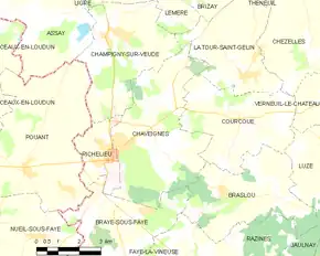 Poziția localității Chaveignes