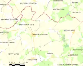 Poziția localității Chemillé-sur-Dême