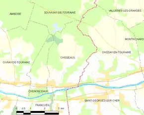 Poziția localității Chisseaux