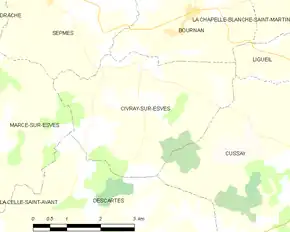 Poziția localității Civray-sur-Esves