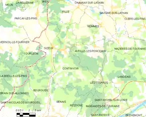 Poziția localității Continvoir