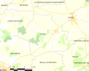 Poziția localității Cussay