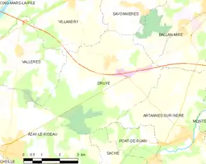 Poziția localității Druye