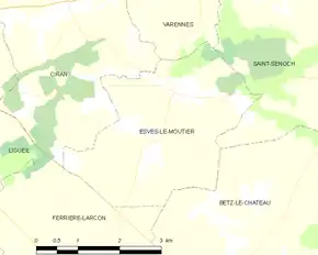 Poziția localității Esves-le-Moutier