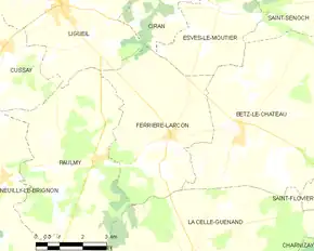 Poziția localității Ferrière-Larçon