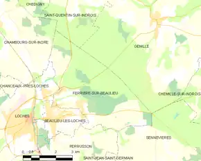 Poziția localității Ferrière-sur-Beaulieu