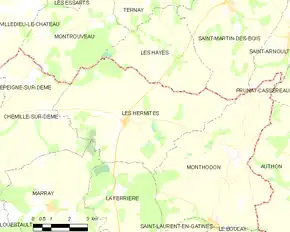 Poziția localității Les Hermites