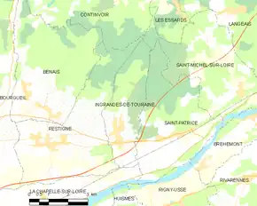 Poziția localității Ingrandes-de-Touraine