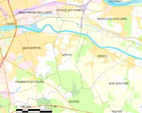 Poziția localității Larçay