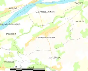 Poziția localității Lignières-de-Touraine