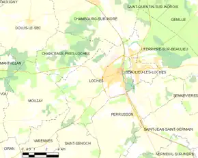 Poziția localității Loches