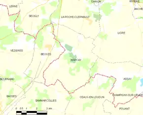 Poziția localității Marçay