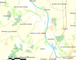Poziția localității Marcilly-sur-Vienne