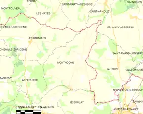 Poziția localității Monthodon