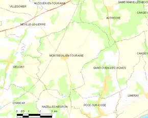 Poziția localității Montreuil-en-Touraine