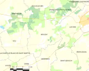 Poziția localității Mouzay