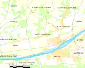 Poziția localității Nazelles-Négron