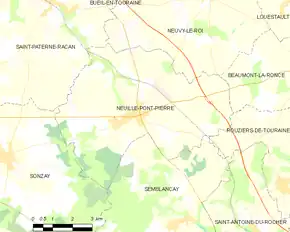 Poziția localității Neuillé-Pont-Pierre