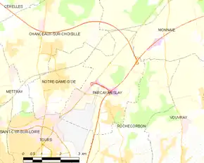 Poziția localității Parçay-Meslay