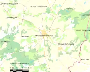Poziția localității Preuilly-sur-Claise